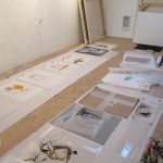 Studio preparing drawings for exhibit 2013